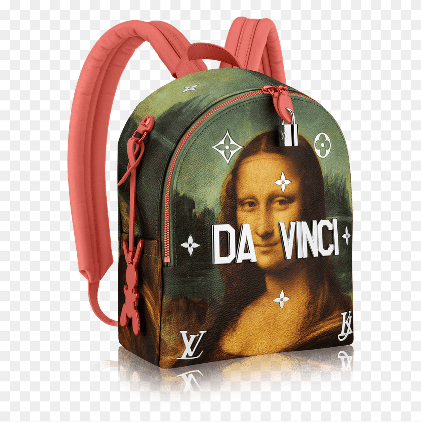 577x781 Louis Vuitton Collaboration With Jeff Koons Louis Vuitton Mona Lisa, Backpack, Bag, Person HD PNG Download