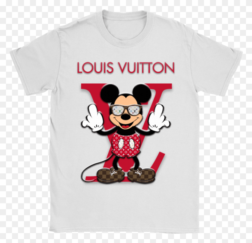 835x807 Louis Vuitton Mickey Mouse T Shirt, Clothing, Apparel, T-shirt HD PNG Download