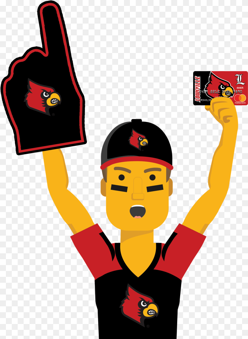 1337x1832 Louisville Ultimate Fan Holding The Louisville Cardinals University Of Louisville, Person, Face, Head, People Sticker PNG