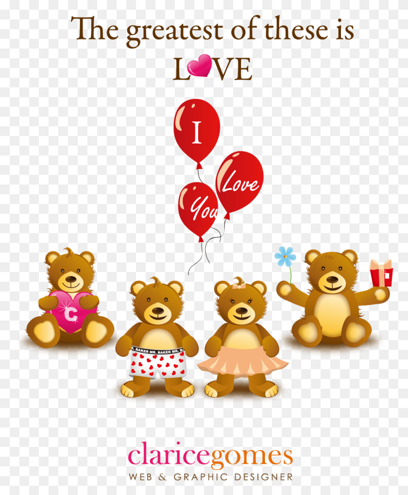 939x1155 Love Bears Free Bear Cartoon, Balloon, Ball, Text HD PNG Download