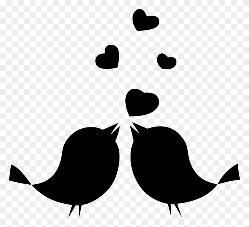 1024x928 Love Birds Clipart Black And White, Gray, World Of Warcraft HD PNG Download