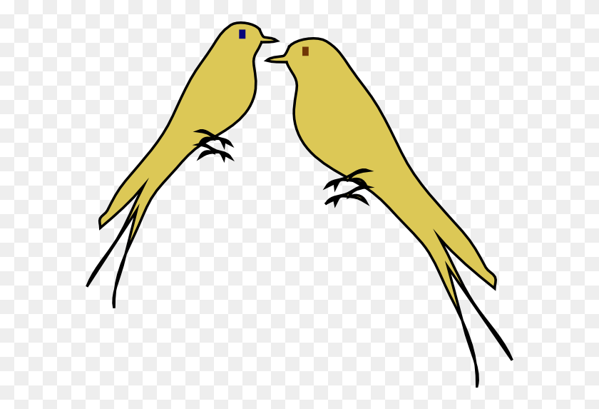 600x513 Love Birds Svg Clip Arts 600 X 513 Px, Animal, Bird, Canary HD PNG Download