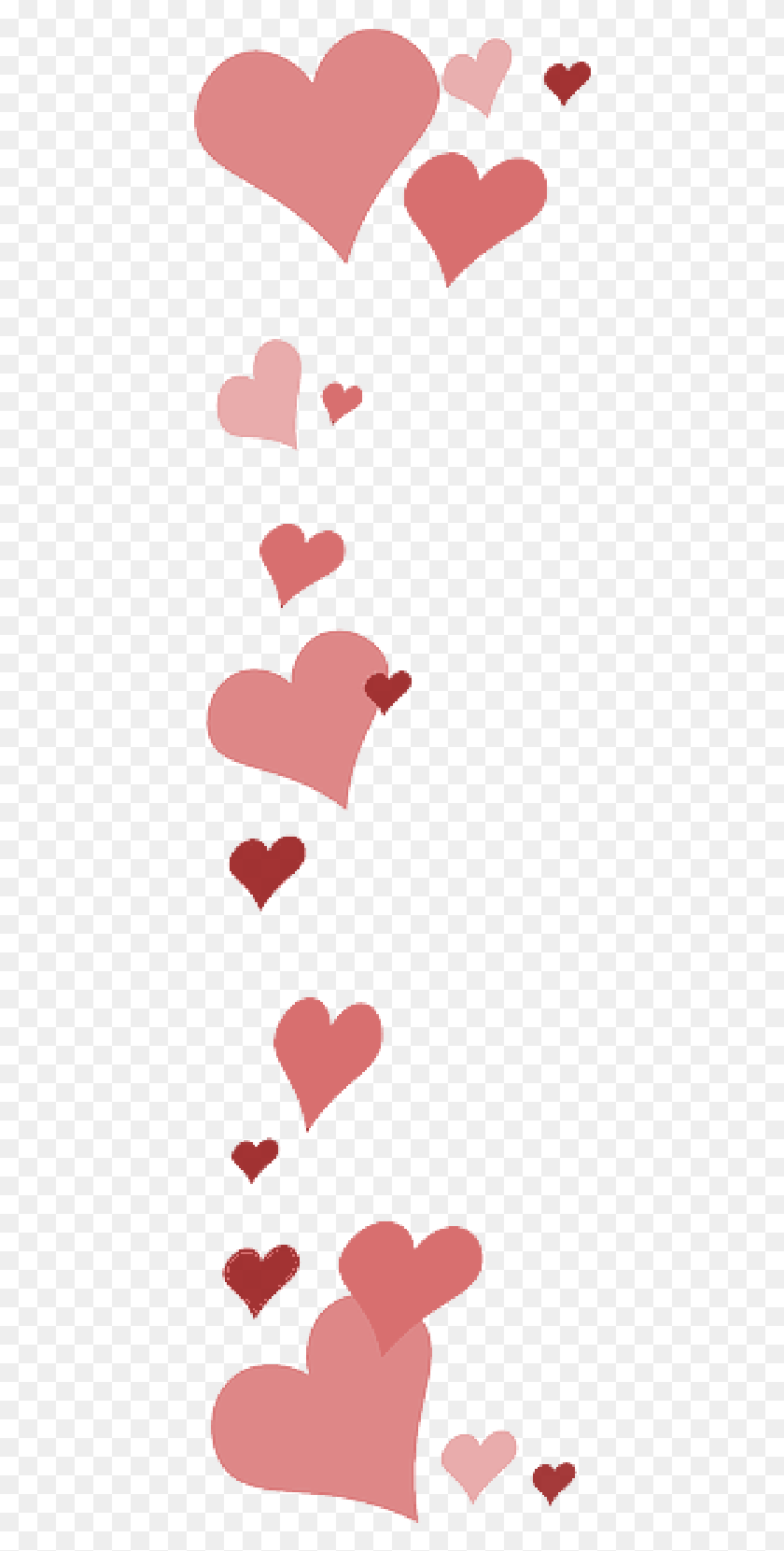 426x1601 Love Border Pink Hearts Valentine Love Heart Border, Heart HD PNG Download