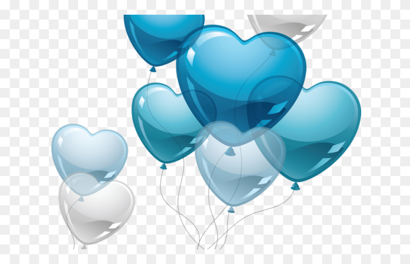 640x480 Love Clipart Blue Heart Balloons Transparent, Balloon, Ball HD PNG Download