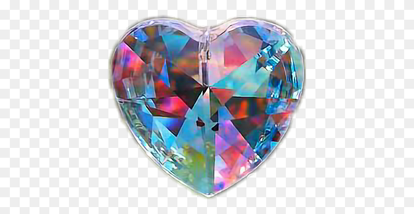 402x374 Love Heart Cristal Diamond, Gemstone, Jewelry, Accessories Descargar Hd Png