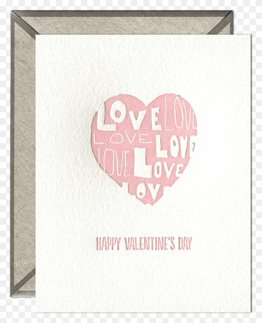 1523x1906 Love Heart Letterpress Greeting Card With Envelope Handwritten Happy Birthday Card, Text, Rug, Advertisement HD PNG Download