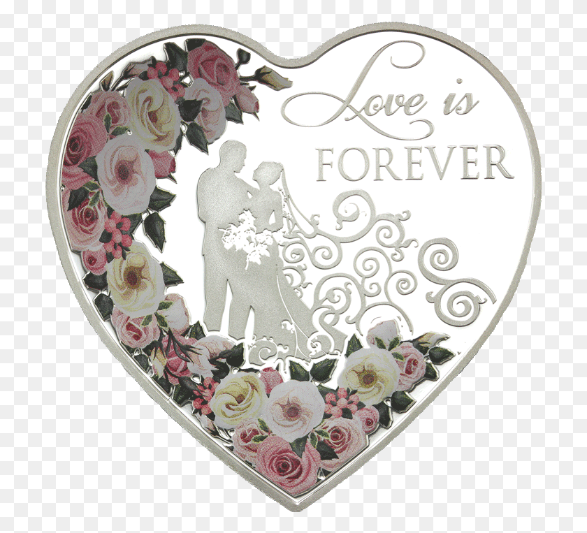 712x703 Love Is Forever 2018 Tokelau Heart Shaped 20g Silver Coin, Birthday Cake, Cake, Dessert HD PNG Download