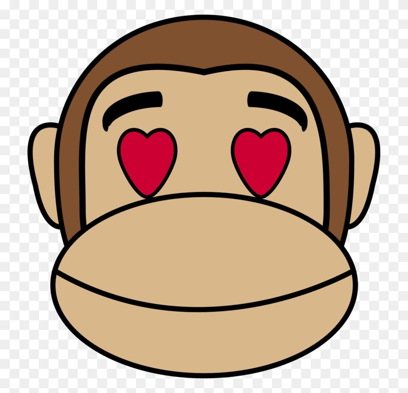 727x750 Descargar Png Love Monkey Gorilla Emotion Emoji Monkey Face Clipart, Muebles, Texto, Tarro Hd Png
