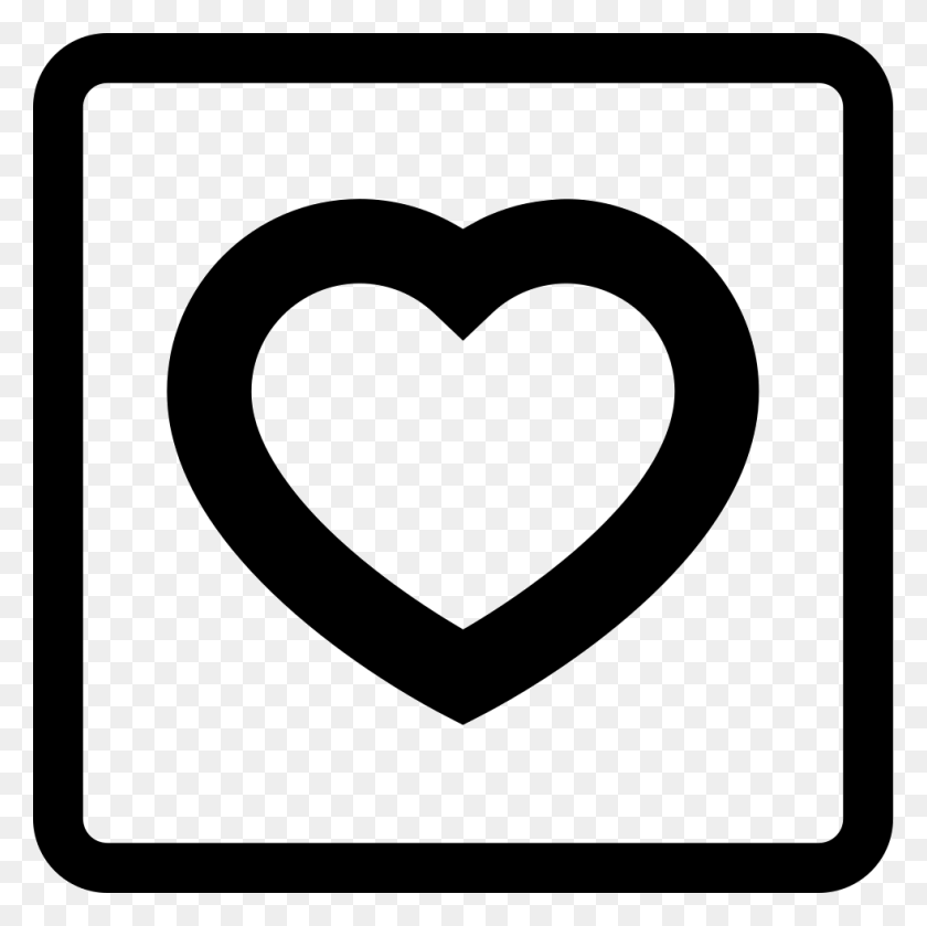 981x980 Love Symbol Of A Heart Outline In A Square Comments Corazon En Un Cuadrado, Heart, Rug, Stencil HD PNG Download