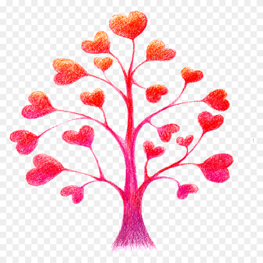 1024x1024 Love Tree Shape Images Of Heart Shape, Graphics, Plant HD PNG Download