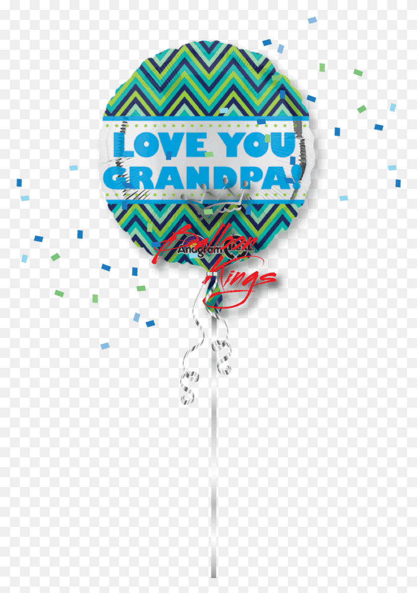 858x1247 Love You Grandpa Balloon, Ball, Paper, Confetti HD PNG Download