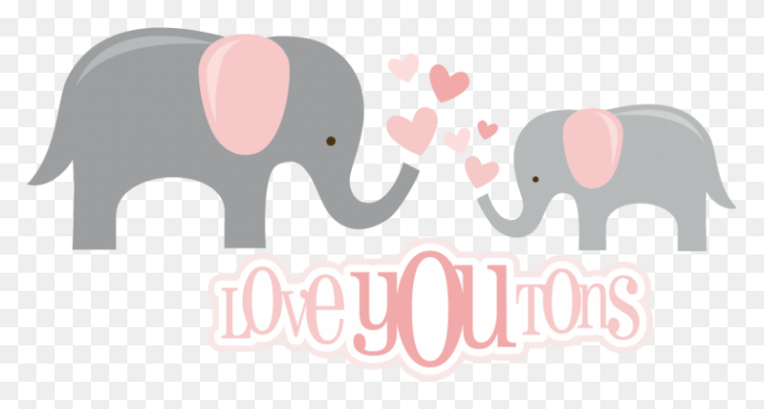800x401 Love You Tons Svg Files For Scrapbooking Elephant Svg Elephant Svg File Free, Mammal, Animal, Text HD PNG Download