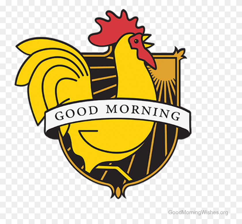 742x717 Lovely Pic Of Good Morning Logo Rooster, Animal, Bird, Poultry HD PNG Download