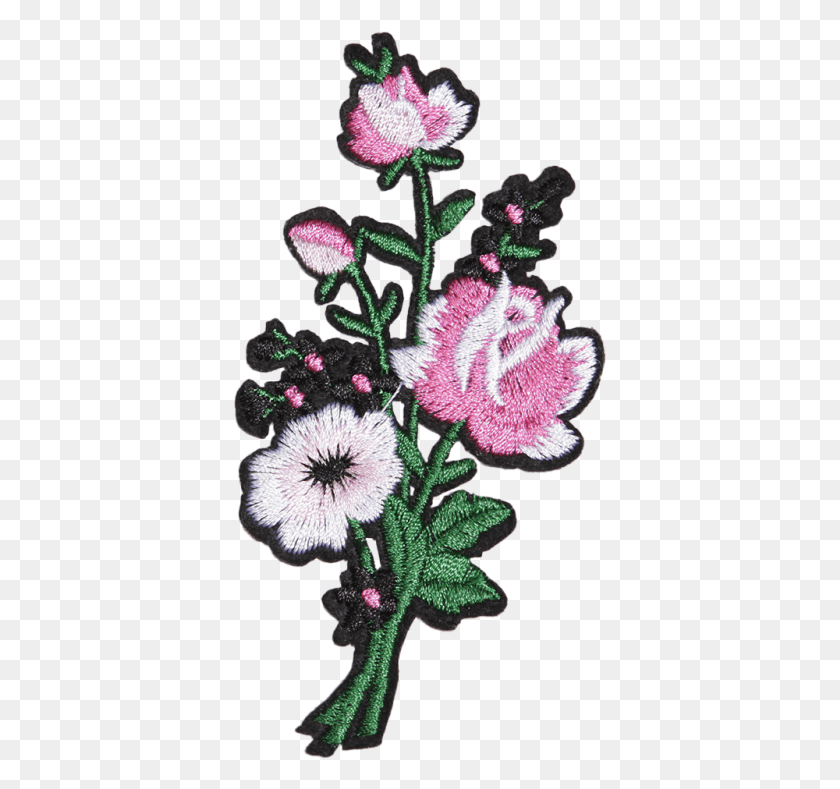 374x729 Lovely Pink Flowers Patch For Girl39s Clothes Malva, Plant, Flower, Blossom HD PNG Download