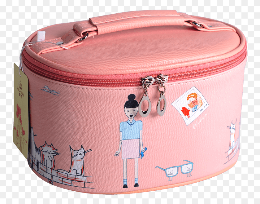 760x598 Lovely Round Pu Toiletry Cosmetic Makeup Kit Pouch Suitcase, Purse, Handbag, Bag HD PNG Download