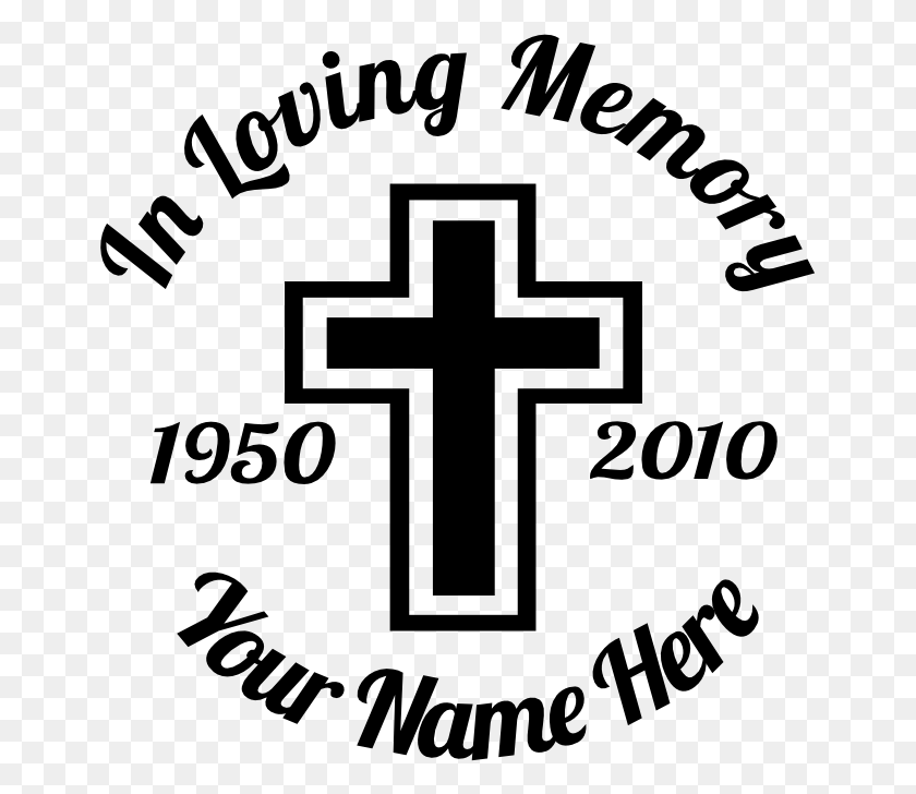 657x668 Loving Memory Heart Sticker Loving Memory Cross Decals, Gray, World Of Warcraft HD PNG Download