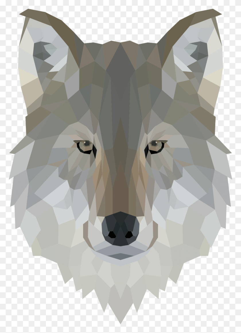 849x1200 Низкополигональная Арт Волк, Млекопитающее, Животное, Ковер Hd Png Скачать