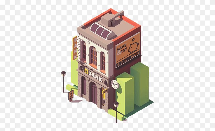 369x451 Low Poly Bank, Buzón, Diseño De Interiores, Diseño De Interiores Hd Png