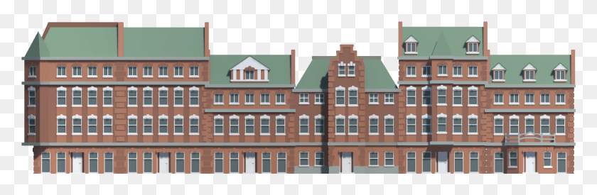 1810x500 Low Poly Brick Houses Apartment, High Rise, City, Urban HD PNG Download