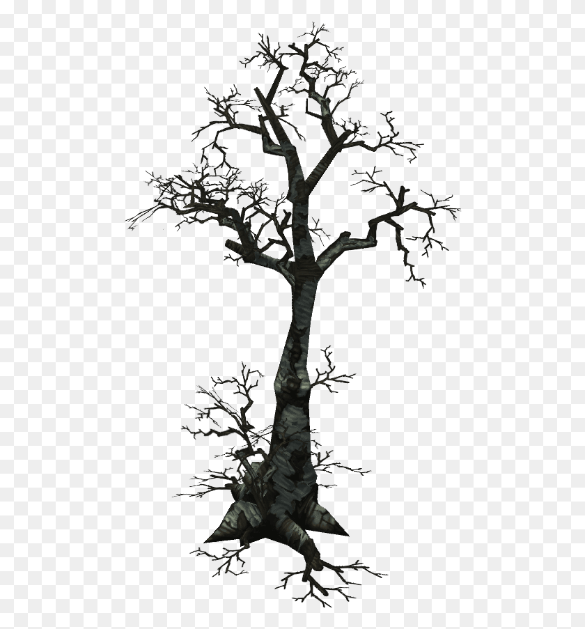 486x843 Низкополигональный Силуэт Мертвого Дерева, Дерево, Растение, Ствол Дерева Hd Png Скачать