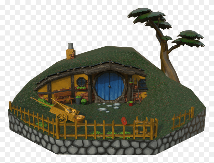 1122x839 Low Poly Hobbit Hole, Outdoors, Nature, Building HD PNG Download