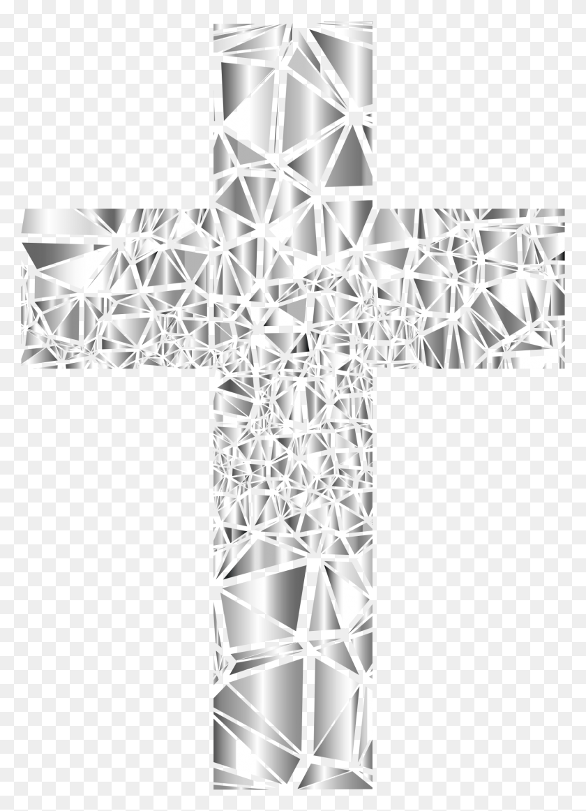 1604x2267 Low Poly Stained Glass Cross 4 No Background Vector Abstract Transparent Background Cross, Cable, Power Lines, Electric Transmission Tower HD PNG Download
