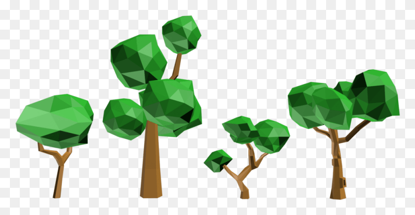 968x466 Low Poly Trees, Green, Accessories, Accessory HD PNG Download