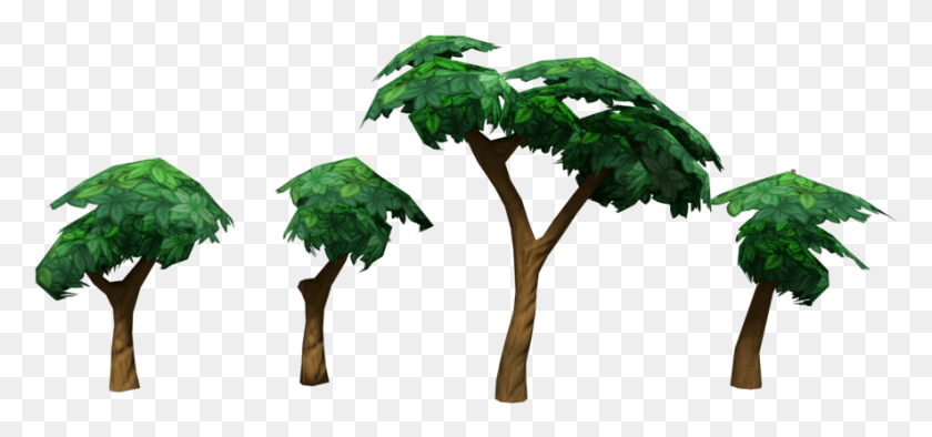 886x380 Low Poly Trees Set Palm Tree, Plant, Vegetation, Bird HD PNG Download