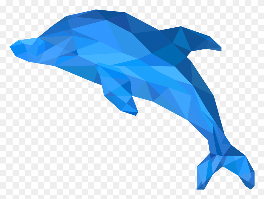 7919x5826 Low Polygon Dolphin Blue Poly Dolphins And Vector, Diamond, Gemstone, Jewelry HD PNG Download