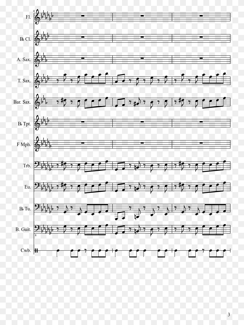 749x1057 Low Rider Sheet Music 3 Of 13 Pages Swedish House Mafia One Sheet Music, Gray, World Of Warcraft HD PNG Download