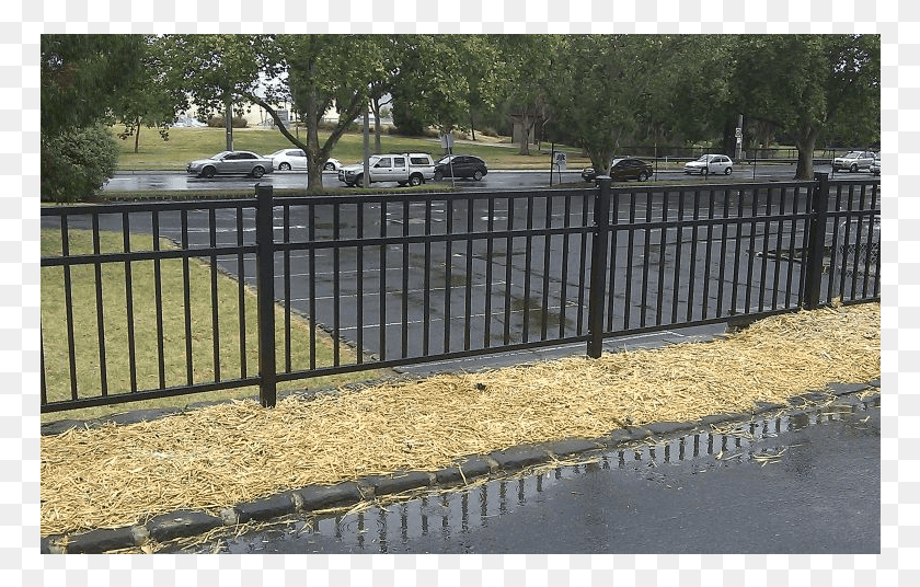 768x476 Low Tubular Steel Fence In Melbourne Fence, Car, Vehicle, Transportation HD PNG Download