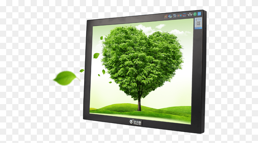 506x407 Lower Price 17 Inch 12v Vga Usb Monitor Led Display Best Go Green Posters, Screen, Electronics, Tree HD PNG Download