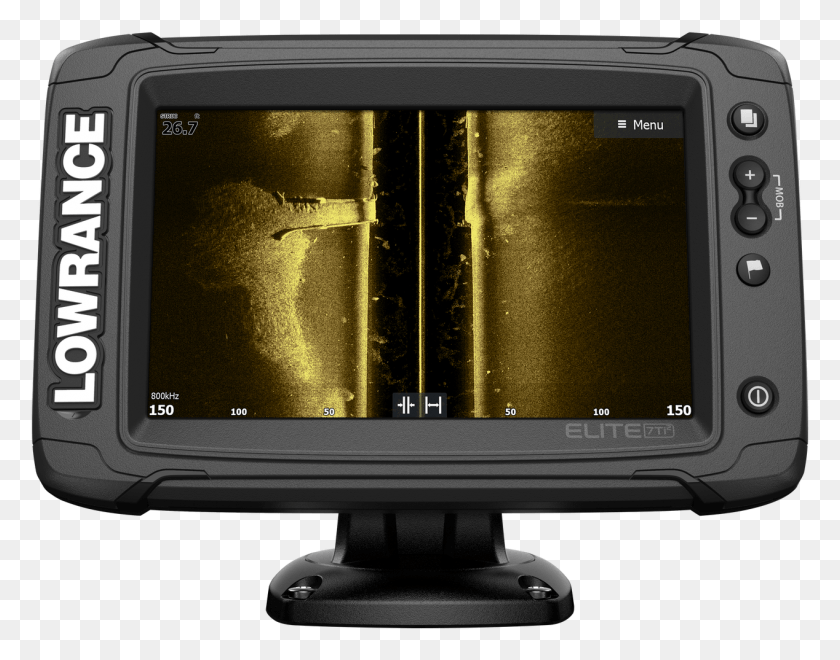 1268x977 Lowrance Elite 7 Ti Front Lowrance Elite 7, Monitor, Screen, Electronics HD PNG Download