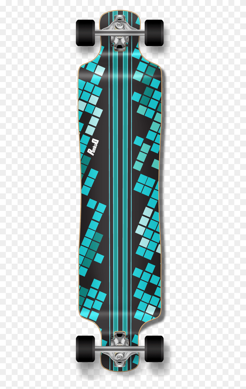 353x1268 Lowrider Black Digital Wave Longboard Полный Longboard, Одежда, Одежда Hd Png Скачать