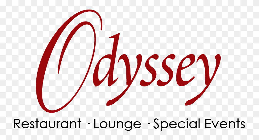 751x395 Descargar Png Loyalty Club Odyssey Restaurant Logo, Texto, Alfabeto, Caligrafía Hd Png