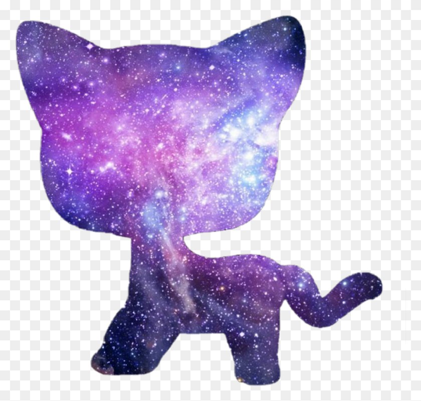945x898 Lps Короткошерстная Кошка Galaxy Lps Короткошерстная Кошка Силуэт, Фиолетовый, Кристалл, Минерал Png Скачать