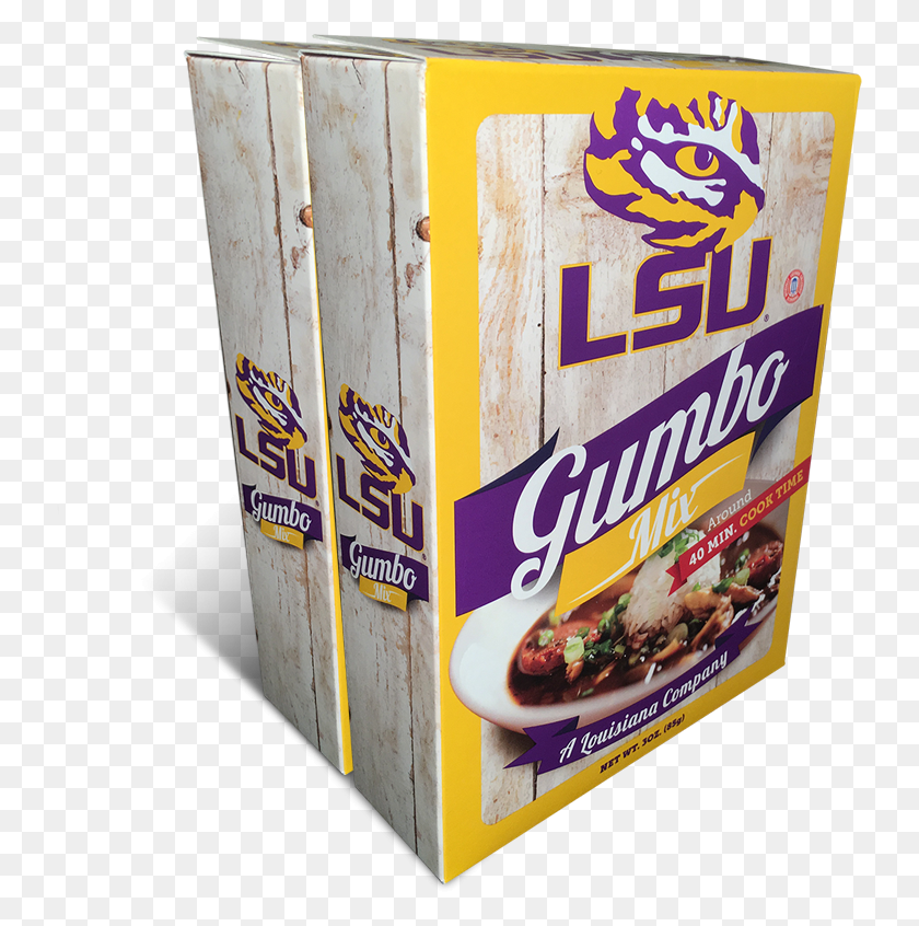 737x786 Descargar Png Lsu Gumbo Mix 2 Pack Game Day Foods Lsu, Food, Box, Snack Hd Png