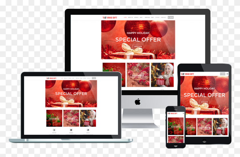 892x562 Lt Xmas Gift Free Responsive Xmas Store Christmas Responsive Website Templates, Computer, Electronics, Mobile Phone HD PNG Download