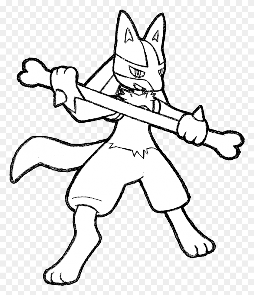 852x999 Lucario Drawing Lucario Black And White, Person, Human, Stencil HD PNG Download