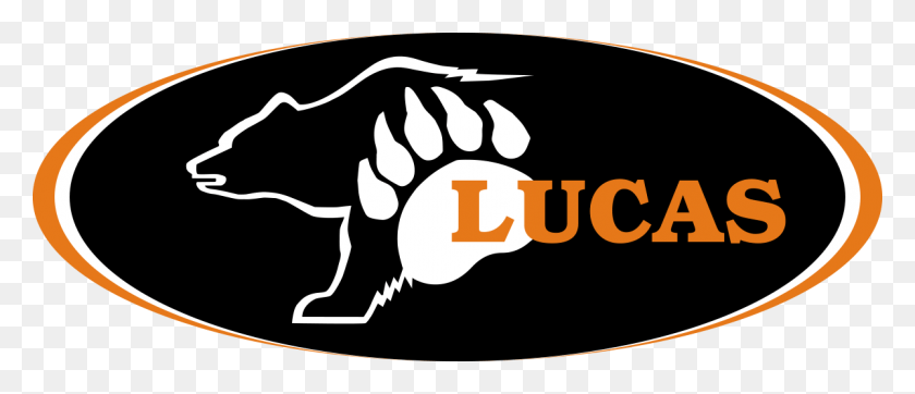 1199x465 Descargar Png Lucas Cubs Logotipo De Lucas High School, Mano, Texto, Etiqueta Hd Png