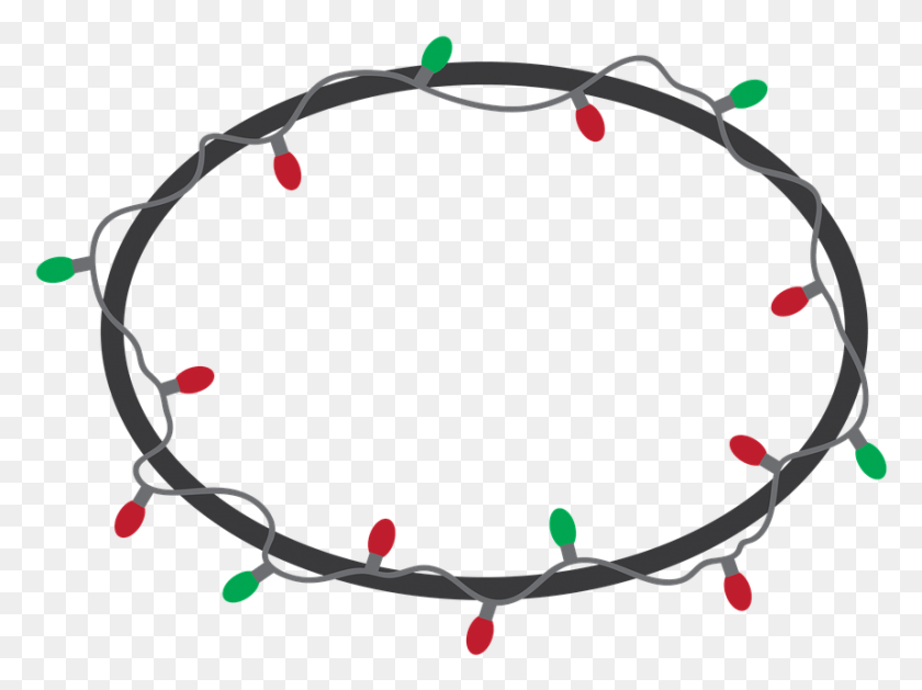 859x627 Luces De Navidad Christmas Lights In Circle, Bow, Accessories, Accessory HD PNG Download