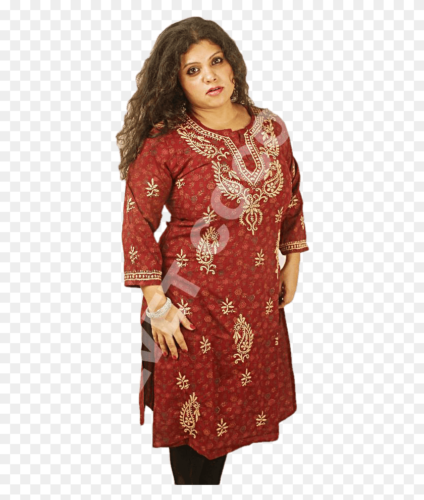 386x931 Lucknowi Cotton Printed Kurti Photo Shoot, Clothing, Apparel, Person HD PNG Download
