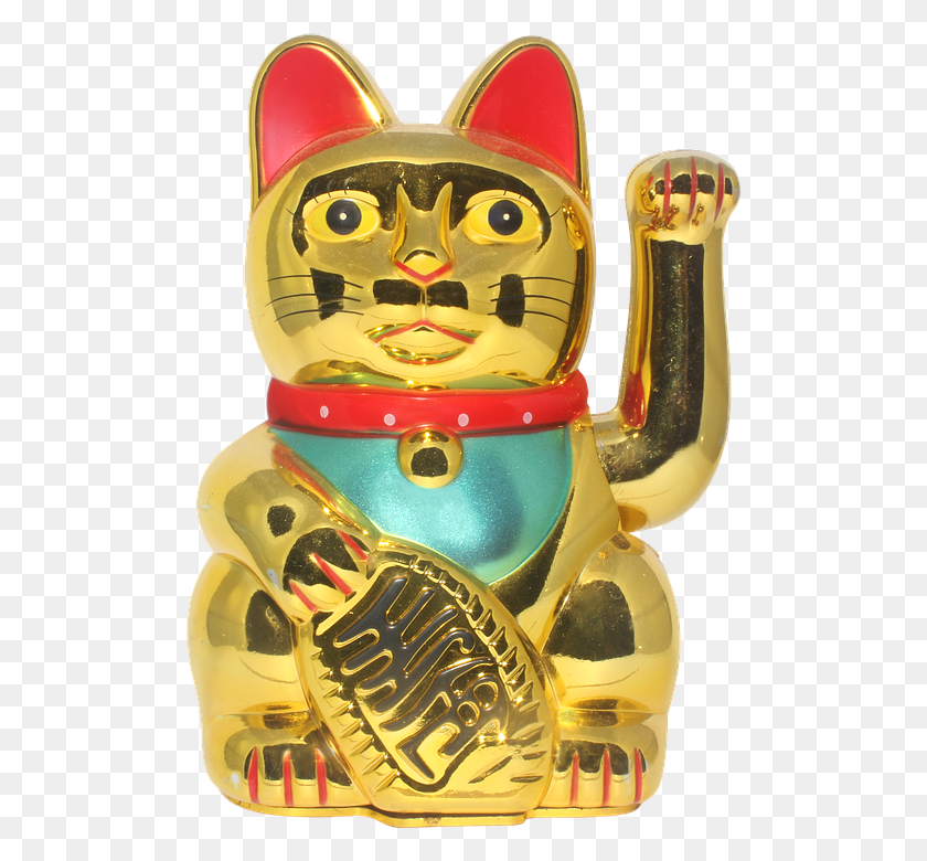 502x720 Lucky Cat Japanese Chinese Beckon Beckoning Lucky Chinese Cat, Toy, Nutcracker, Figurine HD PNG Download
