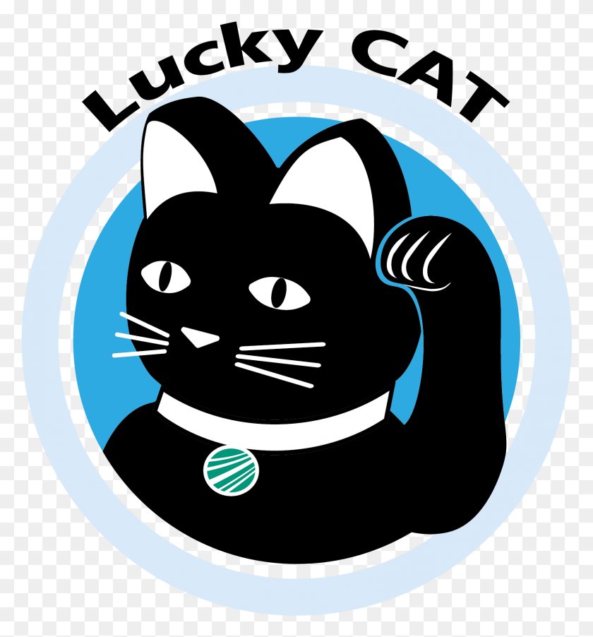 1568x1693 Логотип Lucky Cat Black Cat, Символ, Товарный Знак, Этикетка Hd Png Скачать