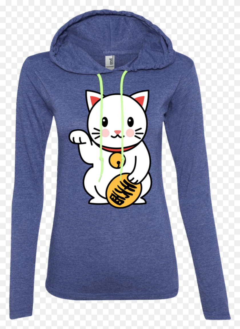 813x1137 Lucky Cat T Shirt Hoodie T Shirt, Clothing, Apparel, Sleeve Descargar Hd Png