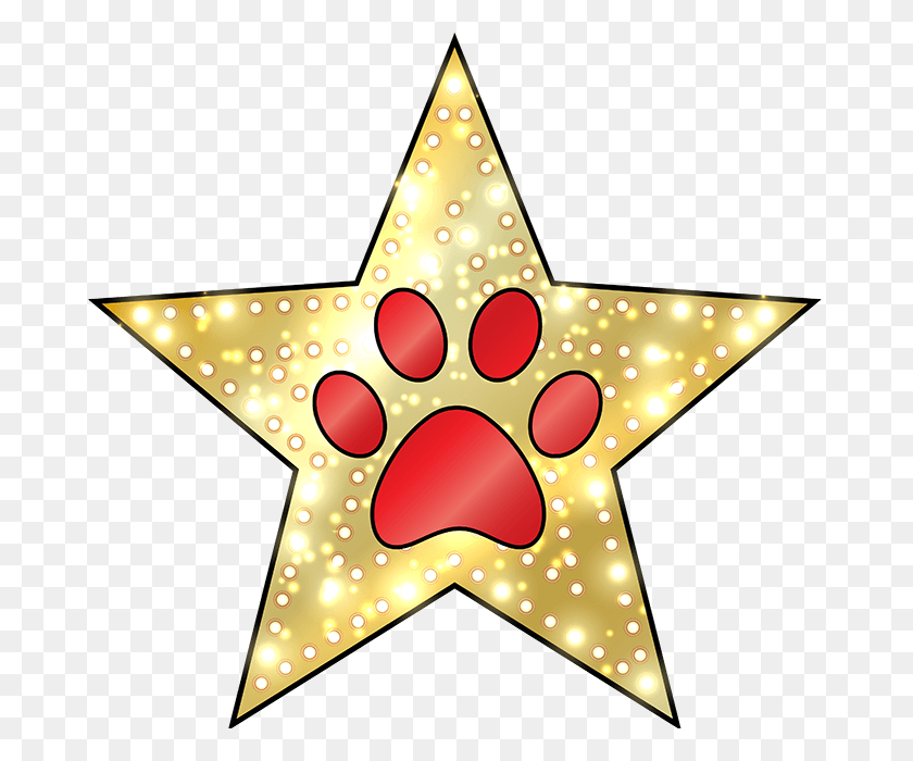 677x640 Lucky Dog Spa Icon Huellitas En, Star Symbol, Symbol, Cross HD PNG Download