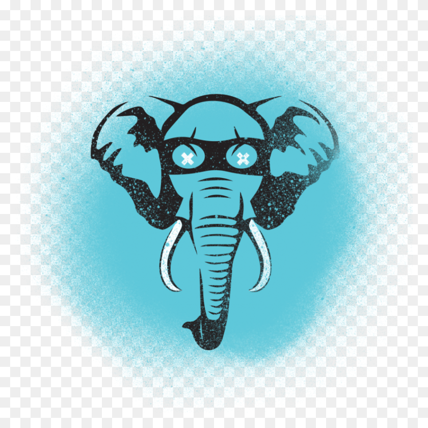 824x824 Lucky Elephant Campaign Masquerading Elephant Black And White, Animal, Mammal, Wildlife HD PNG Download