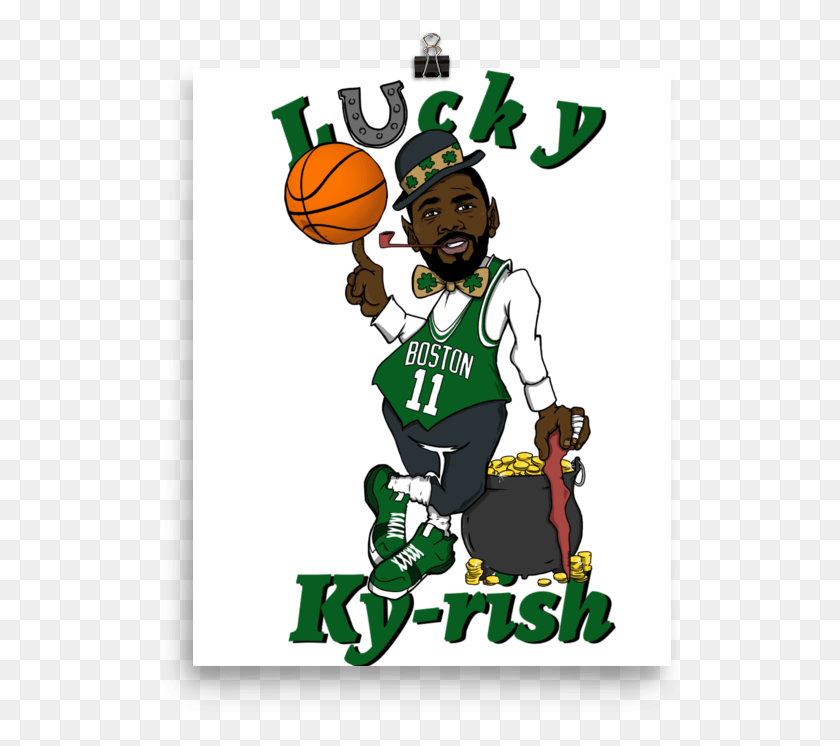 529x686 Lucky Ky Rish Kyrie Logo Poster Shoot Basketball, People, Person, Human HD PNG Download