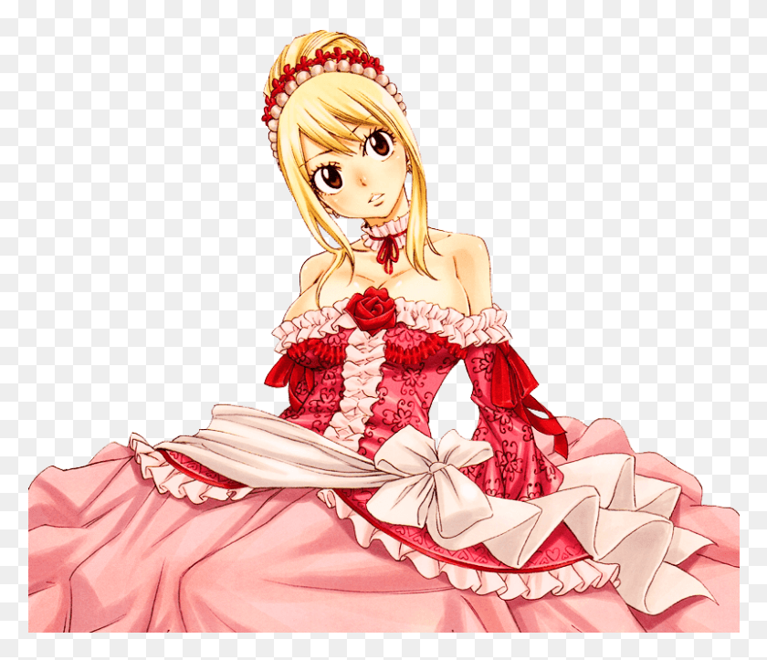 801x681 Lucy Heartfilia En Un Vestido, Manga, Comics, Libro Hd Png