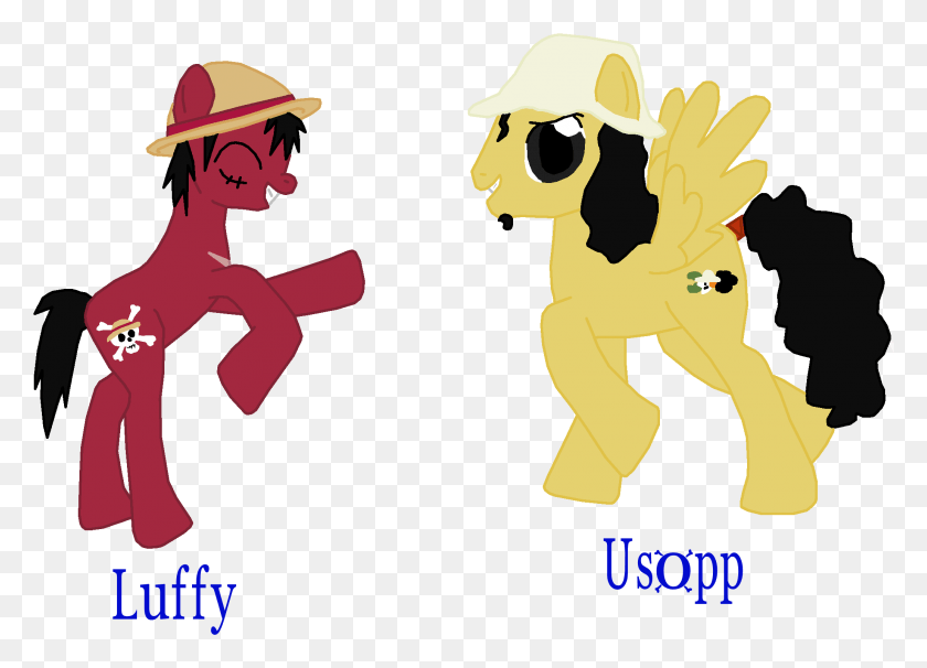 2064x1445 Luffy And Usopp Ponies Cartoon, Person, Human, Clothing HD PNG Download